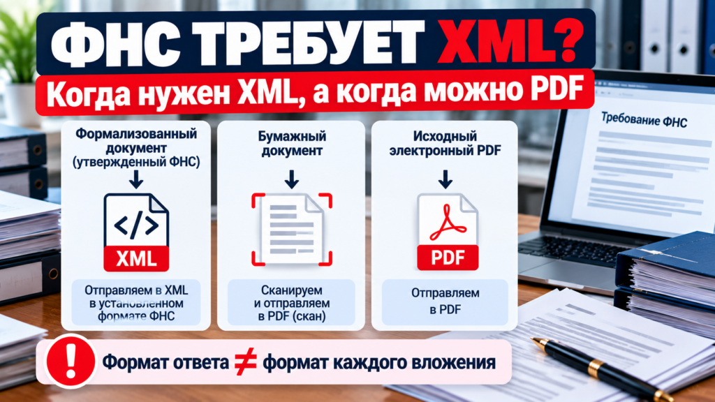 ФНС требует документы в XML: когда XML обязателен, а когда можно PDF