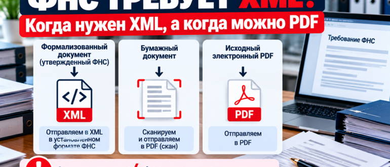Когда документы для ФНС нужно представлять в XML, а когда можно PDF