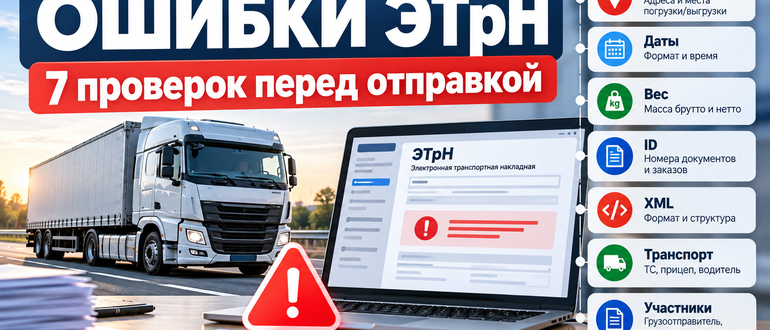 Ошибки ЭТрН — 7 проверок перед отправкой электронной транспортной накладной