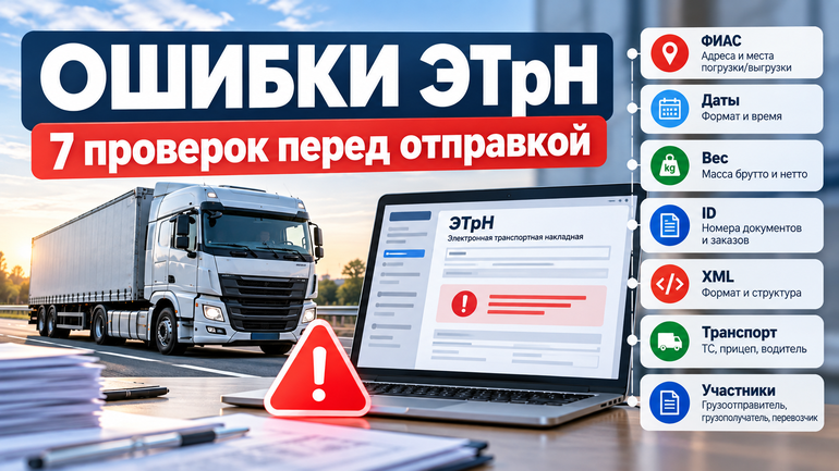 Ошибки ЭТрН — 7 проверок перед отправкой электронной транспортной накладной
