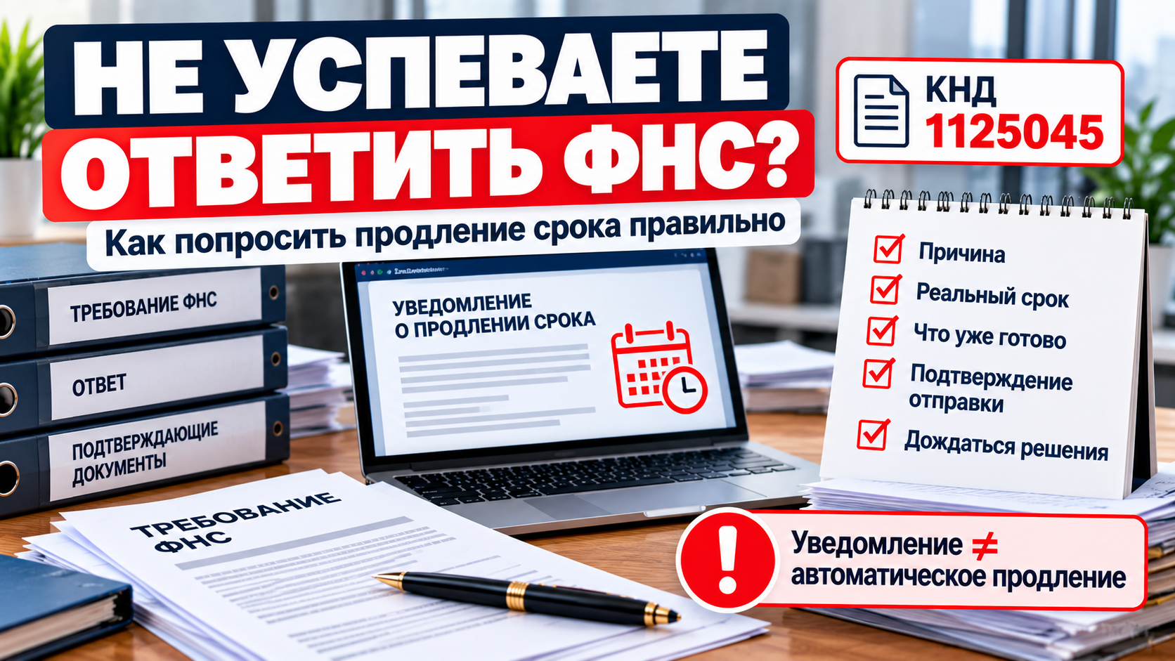 Как продлить срок ответа на требование ФНС — уведомление КНД 1125045