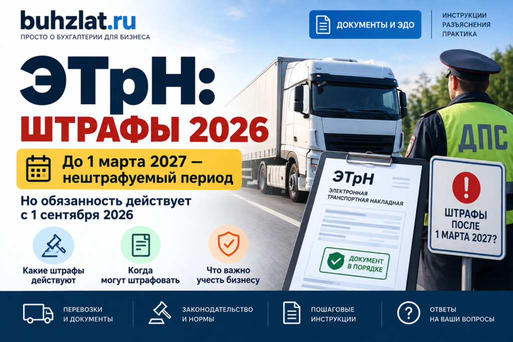 Штрафы за отсутствие ЭТрН в 2026 году: когда начнут штрафовать