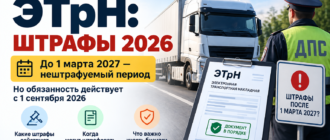 Штрафы за отсутствие ЭТрН в 2026 году и период до 1 марта 2027 года