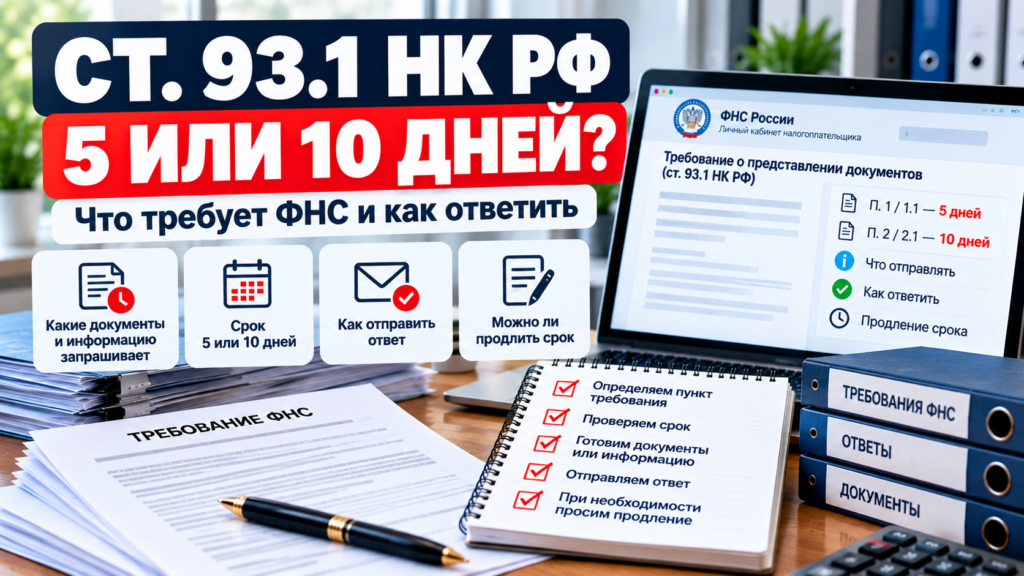Требование ФНС по статье 93.1 НК РФ: 5 или 10 дней и что отправлять
