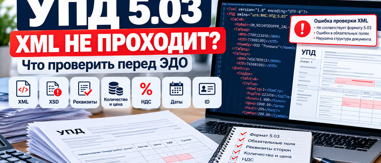 УПД 5.03 — что проверить в XML перед отправкой через ЭДО