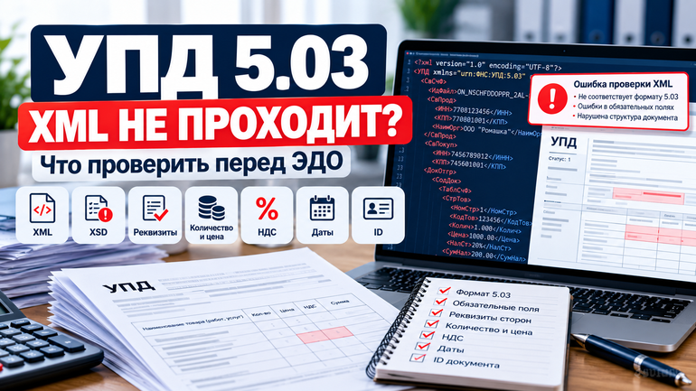 УПД 5.03 — что проверить в XML перед отправкой через ЭДО